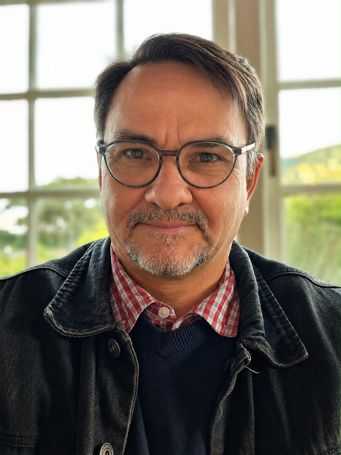 Portrait of a smiling veteran wearing glasses